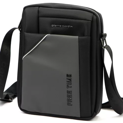  Pánska crossbody kabelka Pierre Cardin 2011 ALAN09 tmavosivá 20 x 24 x 9 cm