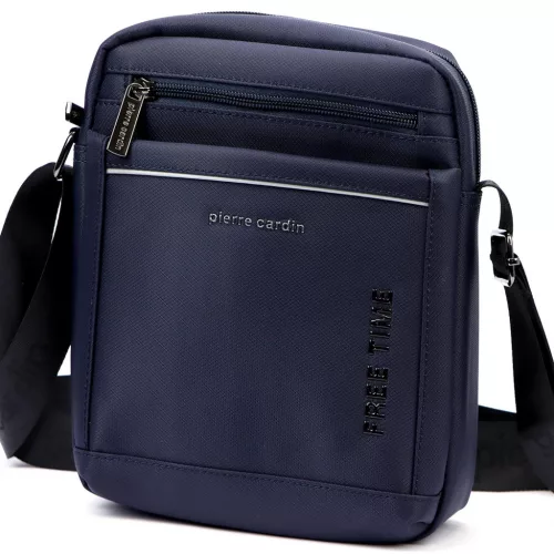  Pánska crossbody kabelka Pierre Cardin 2051 ALAN09 tmavomodrá 20 x 24 x 9 cm