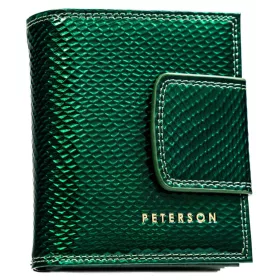    Dámska peňaženka Peterson PTN 42329-DSL z hovädzej kože v zelenej farbe 8,5 x 10,5 x 3,5 cm