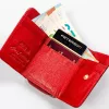  Dámska kožená peňaženka Peterson PTN BC-423229 malá červená 7 x 9 x 3 cm, RFID