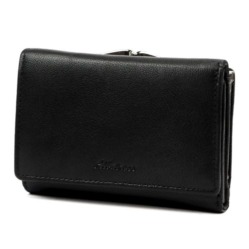  Dámska kožená peňaženka Albatross GN LW-S03 čierna 12 x 9,5 x 3 cm