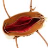  Dámska kožená kabelka cez rameno Luka 24-073 béžovej farby 38 x 24 x 12 cm