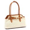  Dámska kožená kabelka cez rameno Luka 24-073 béžovej farby 38 x 24 x 12 cm