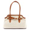  Dámska kožená kabelka cez rameno Luka 24-073 béžovej farby 38 x 24 x 12 cm