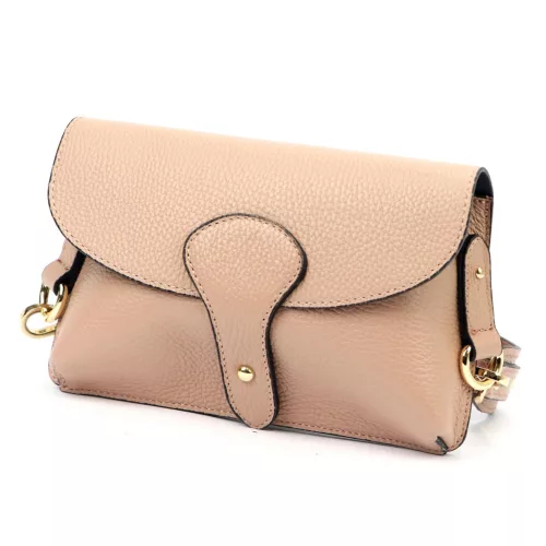  Dámska kožená crossbody kabelka Luka 24-076 púdrovej farby 22 x 15 x 6 cm
