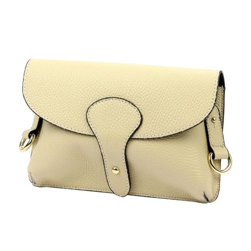  Dámska kožená kabelka cez rameno Luka 24-076 béžovej farby 22 x 15 x 6 cm