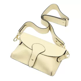    Dámska kožená kabelka cez rameno Luka 24-076 béžovej farby 22 x 15 x 6 cm