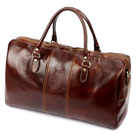    Cestovná taška Florence 130/0788 TAMP z hnedej kože 65 x 34 x 34 cm