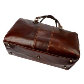    Cestovná taška Florence 130/0788 TAMP z hnedej kože 65 x 34 x 34 cm