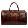  Cestovná taška Florence 130/0788 TAMP z hnedej kože 65 x 34 x 34 cm