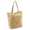  Dámska kožená kabelka cez rameno Patrizia 419-013-05 béžovej farby 38 x 38 x 13 cm
