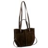  Dámska kožená kabelka Luka 24-082 tmavohnedá, cez rameno 31 x 25 x 11 cm
