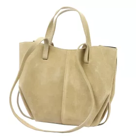    Dámska kožená kabelka Luka 24-082 béžovej farby, taška cez rameno 31 x 25 x 11 cm