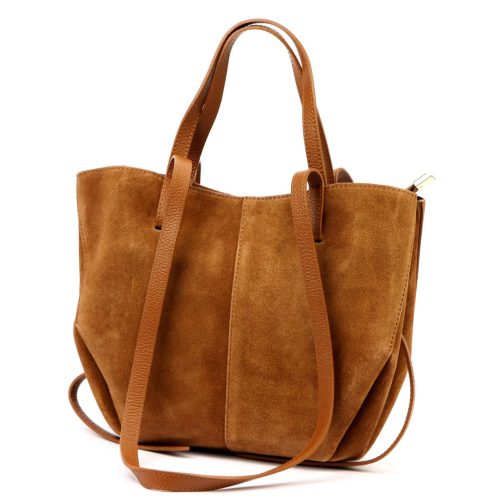  Dámska kožená kabelka Luka 24-082 v koňakovej farbe, taška cez rameno 31 x 25 x 11 cm