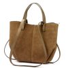  Dámska kožená kabelka Luka 24-082 hnedá, cez rameno 31 x 25 x 11 cm