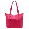  Dámska kožená kabelka cez rameno Luka 24-080 (01-058) purpurová 33 x 34 x 16 cm
