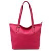  Dámska kožená kabelka cez rameno Luka 24-080 (01-058) purpurová 33 x 34 x 16 cm