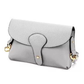    Dámska kožená kabelka cez rameno Luka 24-076 sivá 22 x 15 x 6 cm