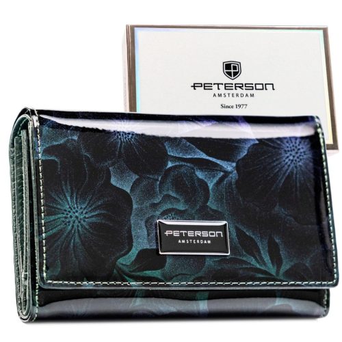  Dámska peňaženka Peterson PTN PS112-FDS modrá 14,5 x 9,5 x 3 cm