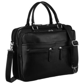    Peterson PTN LAP-1508 čierna kožená aktovka 40 x 31 x 6 cm