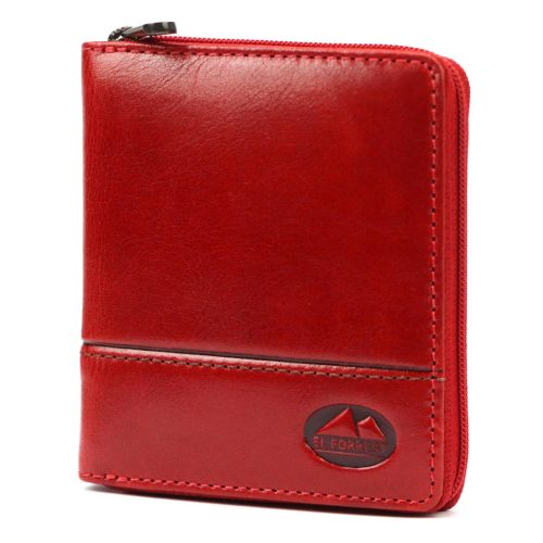  Dámska kožená peňaženka EL FORREST 991-401 s RFID červenou farbou 10 x 11 x 2 cm