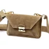  Dámska semišová kožená kabelka Luka 24-077, crossbody 20 x 12,5 x 5 cm