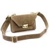  Dámska semišová kožená kabelka Luka 24-077, crossbody 20 x 12,5 x 5 cm