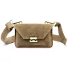  Dámska semišová kožená kabelka Luka 24-077, crossbody 20 x 12,5 x 5 cm