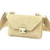  Dámska kožená kabelka cez rameno, crossbody, béžová Luka 24-077, rozmery 20 x 12,5 x 5 cm