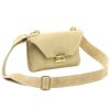  Dámska kožená kabelka cez rameno, crossbody, béžová Luka 24-077, rozmery 20 x 12,5 x 5 cm