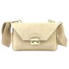  Dámska kožená kabelka cez rameno, crossbody, béžová Luka 24-077, rozmery 20 x 12,5 x 5 cm