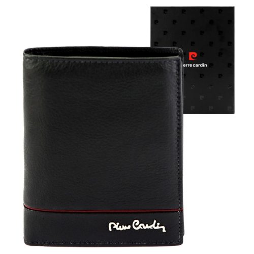  Pánska kožená peňaženka Pierre Cardin YS605 326 čierno-červená 10 x 13 x 3 cm