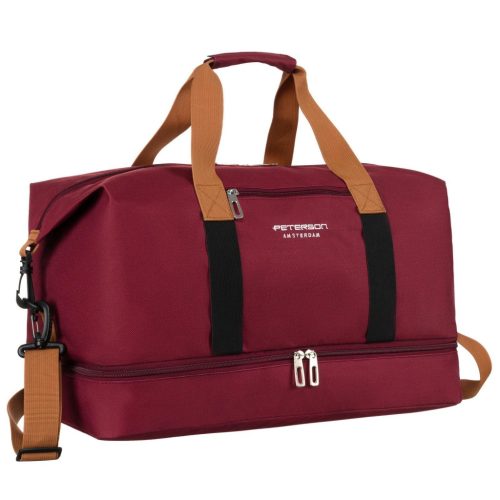  Cestovná taška Peterson PTN 23145 bordovej farby 47 x 30 x 27 cm