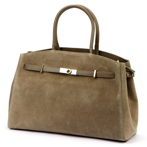  Dámska kožená kabelka Luka 24-084 béžovej farby, taška cez rameno 41 x 28 x 16 cm