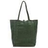  Dámska kožená kabelka cez rameno Patrizia 419-013-05 zelená 38 x 38 x 13 cm