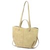  Dámska kožená kabelka cez rameno, crossbody, béžová Luka 24-082 D, rozmery 43 x 30 x 13 cm