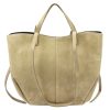  Dámska kožená kabelka cez rameno, crossbody, béžová Luka 24-082 D, rozmery 43 x 30 x 13 cm