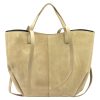  Dámska kožená kabelka cez rameno, crossbody, béžová Luka 24-082 D, rozmery 43 x 30 x 13 cm