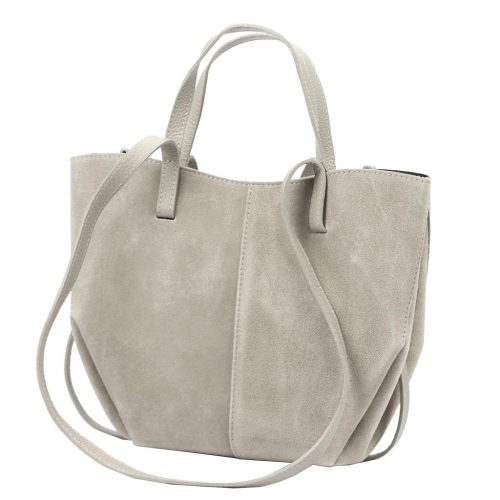  Dámska kožená kabelka cez rameno Luka 24-082 v sivej farbe 31 x 25 x 11 cm