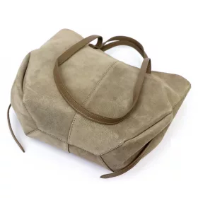    Dámska kožená kabelka cez rameno Luka 24-082 D béžovej farby, bočná taška 43 x 30 x 13 cm