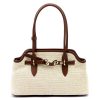  Dámska kožená kabelka cez rameno Luka 24-073 hnedo-béžovej farby 38 x 24 x 12 cm