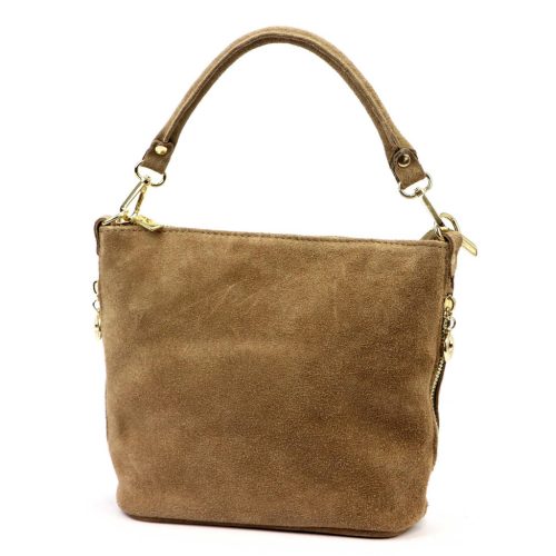 Dámska kožená kabelka cez rameno Luka 24-072 v lieskovo-orieškovej farbe 24 x 20 x 12 cm