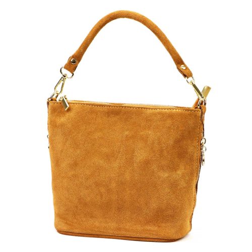  Dámska kožená kabelka cez rameno Luka 24-072 oranžová 24 x 20 x 12 cm