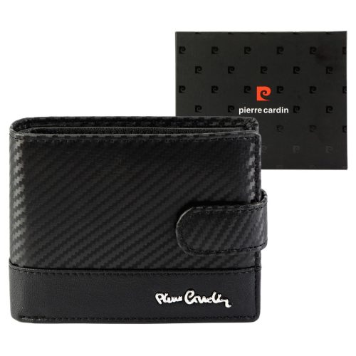 Pierre Cardin YS607 324A fekete férfi bőr pénztárca 12.5 x 10 x 3 cm 