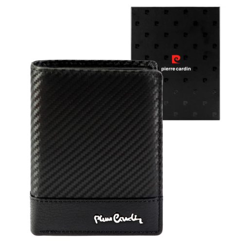 Pierre Cardin YS607 326 fekete férfi bőr pénztárca 10 x 13 x 3 cm 