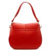  Dámska kožená kabelka cez rameno, crossbody, červená Luka 24-033, rozmery 27 x 21 x 9,5 cm
