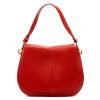  Dámska kožená kabelka cez rameno, crossbody, červená Luka 24-033, rozmery 27 x 21 x 9,5 cm