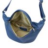  Dámska kožená kabelka na opasok Luka 24-010 modrá, crossbody 34 x 19 x 13 cm