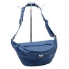  Dámska kožená kabelka na opasok Luka 24-010 modrá, crossbody 34 x 19 x 13 cm