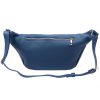  Dámska kožená kabelka na opasok Luka 24-010 modrá, crossbody 34 x 19 x 13 cm